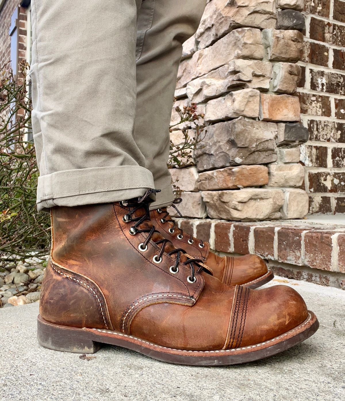 Photo by outlier on December 9, 2025 of the Red Wing Iron Ranger in S.B. Foot Copper Rough and Tough.