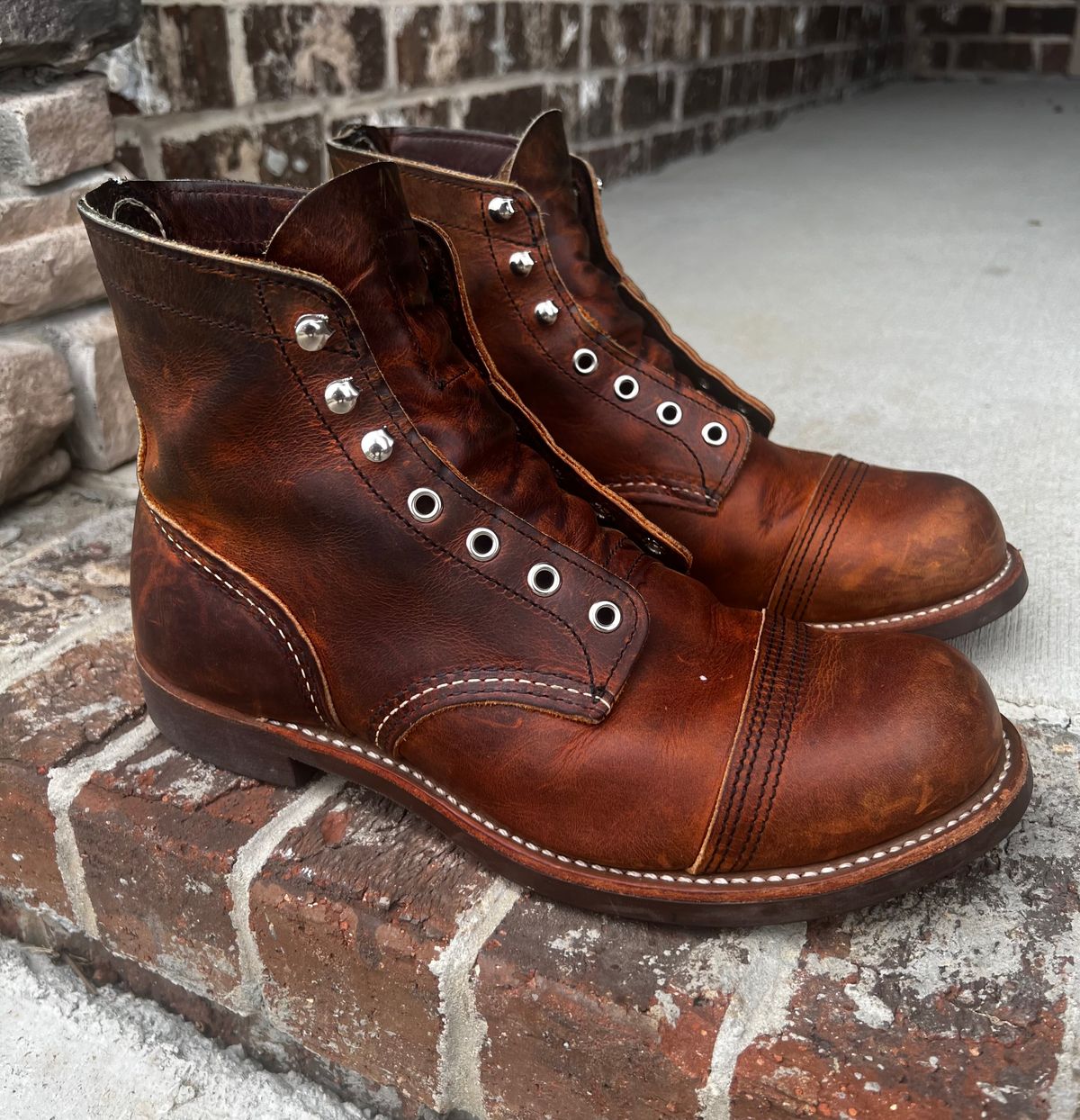 Photo by outlier on January 24, 2026 of the Red Wing Iron Ranger in S.B. Foot Copper Rough and Tough.