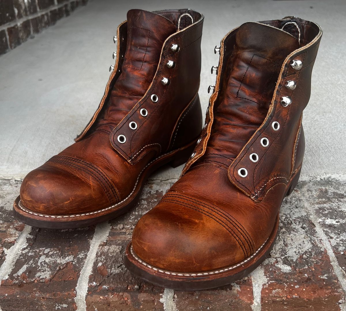 Photo by outlier on January 24, 2026 of the Red Wing Iron Ranger in S.B. Foot Copper Rough and Tough.