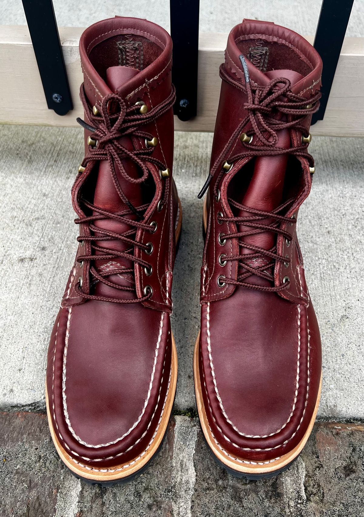 Photo by outlier on August 10, 2025 of the Russell Moccasin Co. Backcountry in Full-Grain Timberjack.