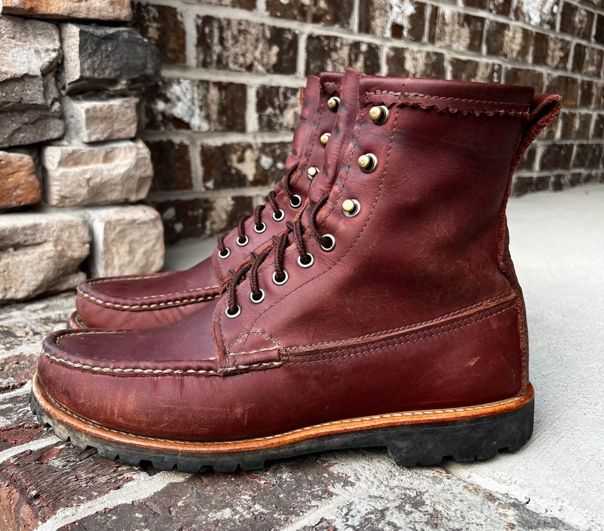 Photo by outlier on April 13, 2026 of the Russell Moccasin Co. Backcountry in Full-Grain Timberjack.