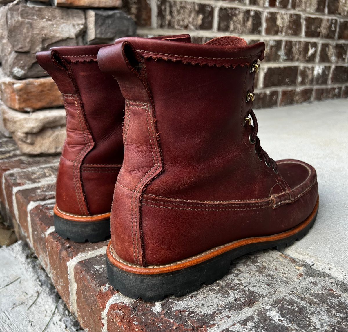 Photo by outlier on April 13, 2026 of the Russell Moccasin Co. Backcountry in Full-Grain Timberjack.