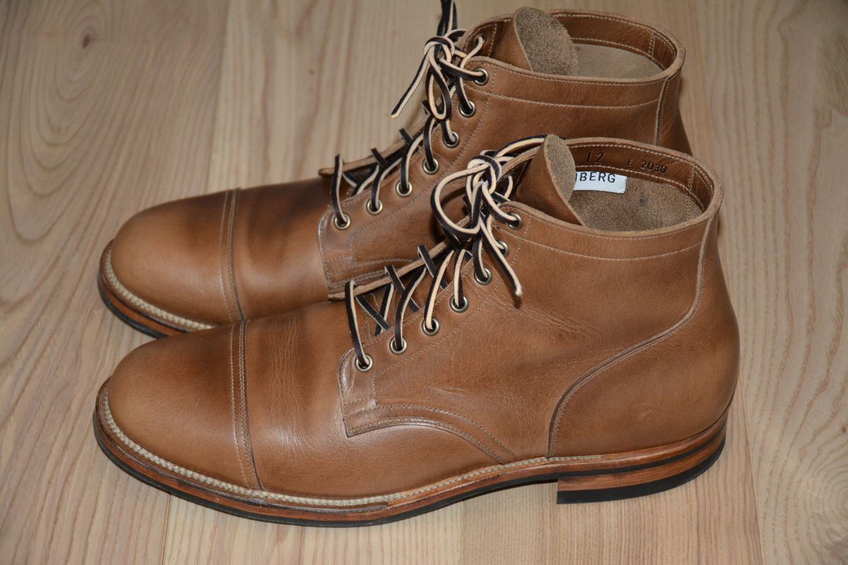 Photo by sheckathorne on January 18, 2025 of the Viberg Service Boot in Horween Natural Chromexcel.