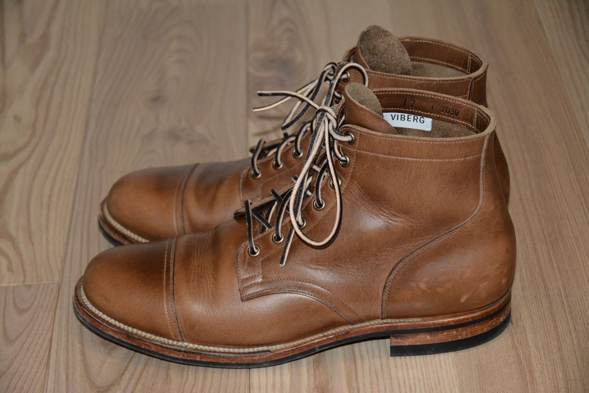 Photo by sheckathorne on February 22, 2025 of the Viberg Service Boot in Horween Natural Chromexcel.