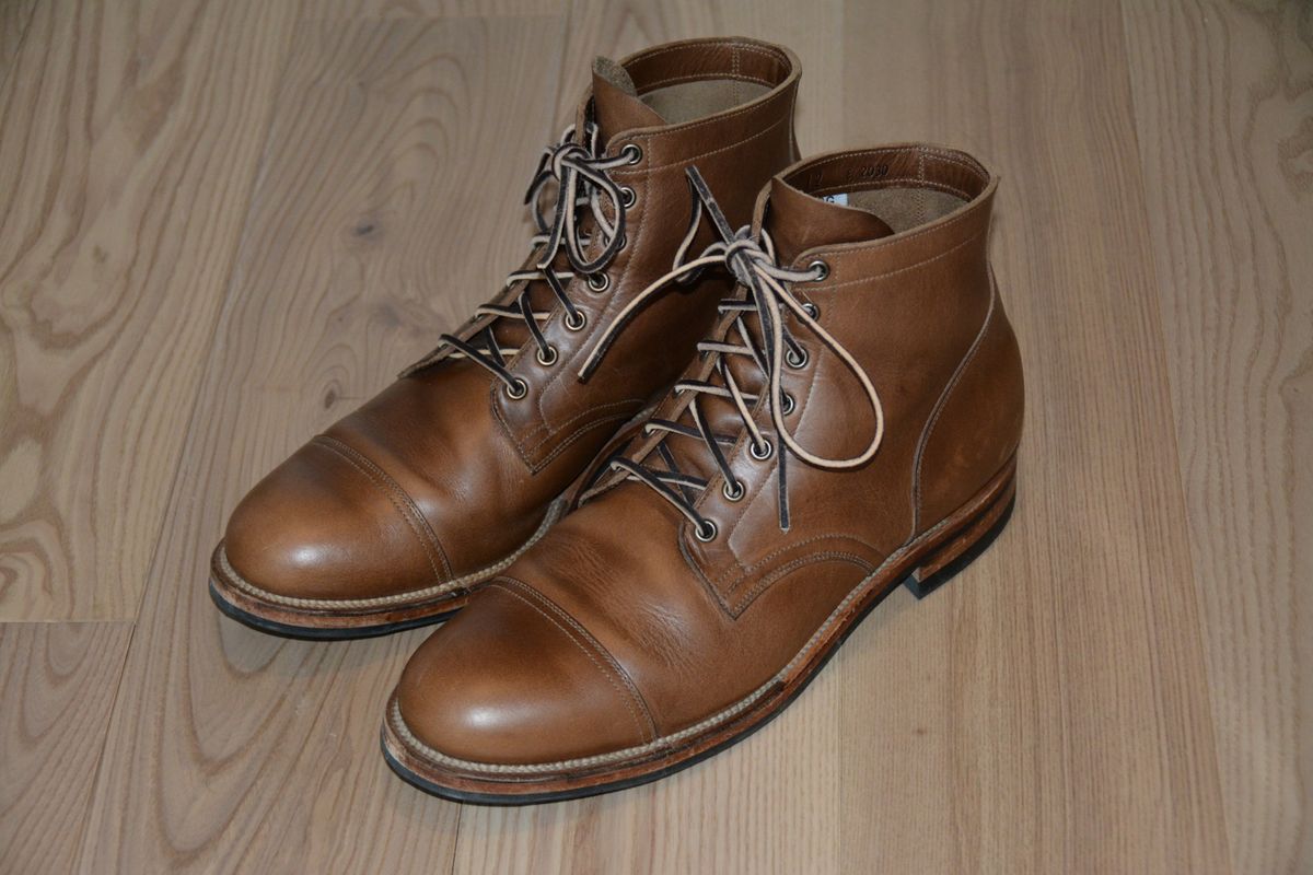 Photo by sheckathorne on February 22, 2025 of the Viberg Service Boot in Horween Natural Chromexcel.