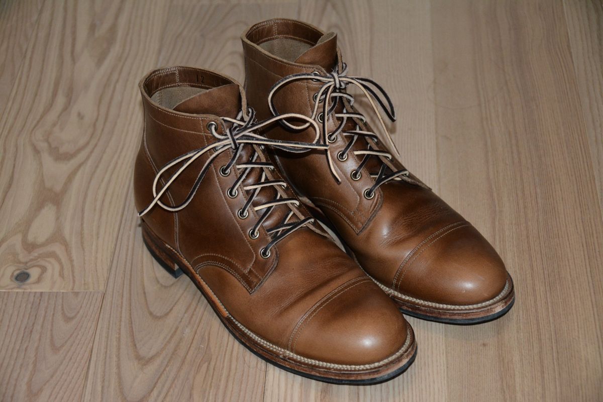 Photo by sheckathorne on February 22, 2025 of the Viberg Service Boot in Horween Natural Chromexcel.