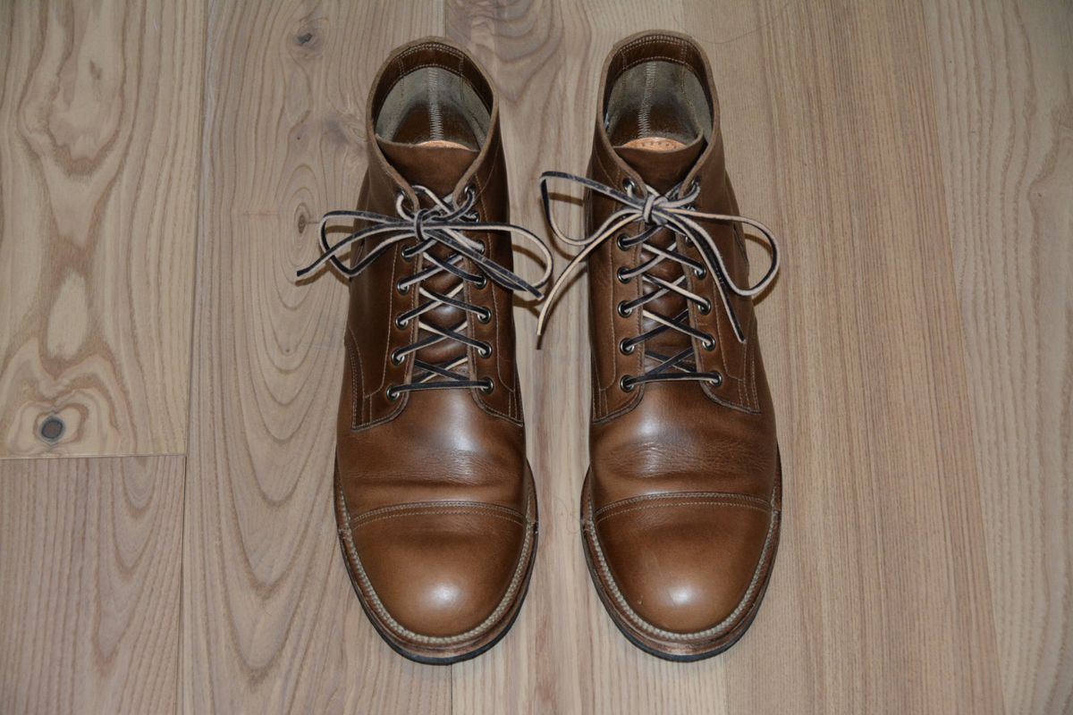 Photo by sheckathorne on February 22, 2025 of the Viberg Service Boot in Horween Natural Chromexcel.