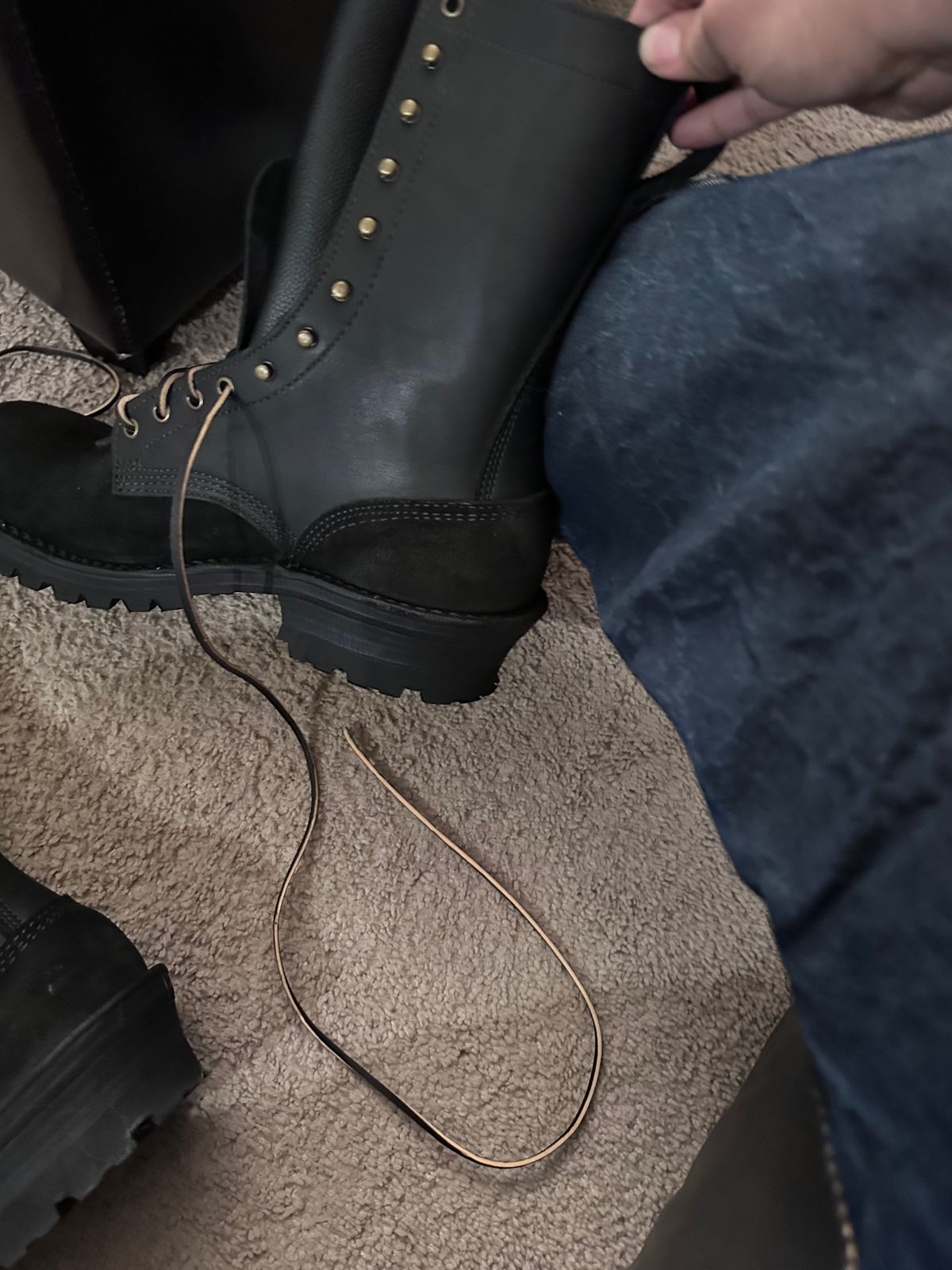 Photo by TN4seasonboot on February 11, 2026 of the JK Boots Superduty in Black Roughout & Black Calf.