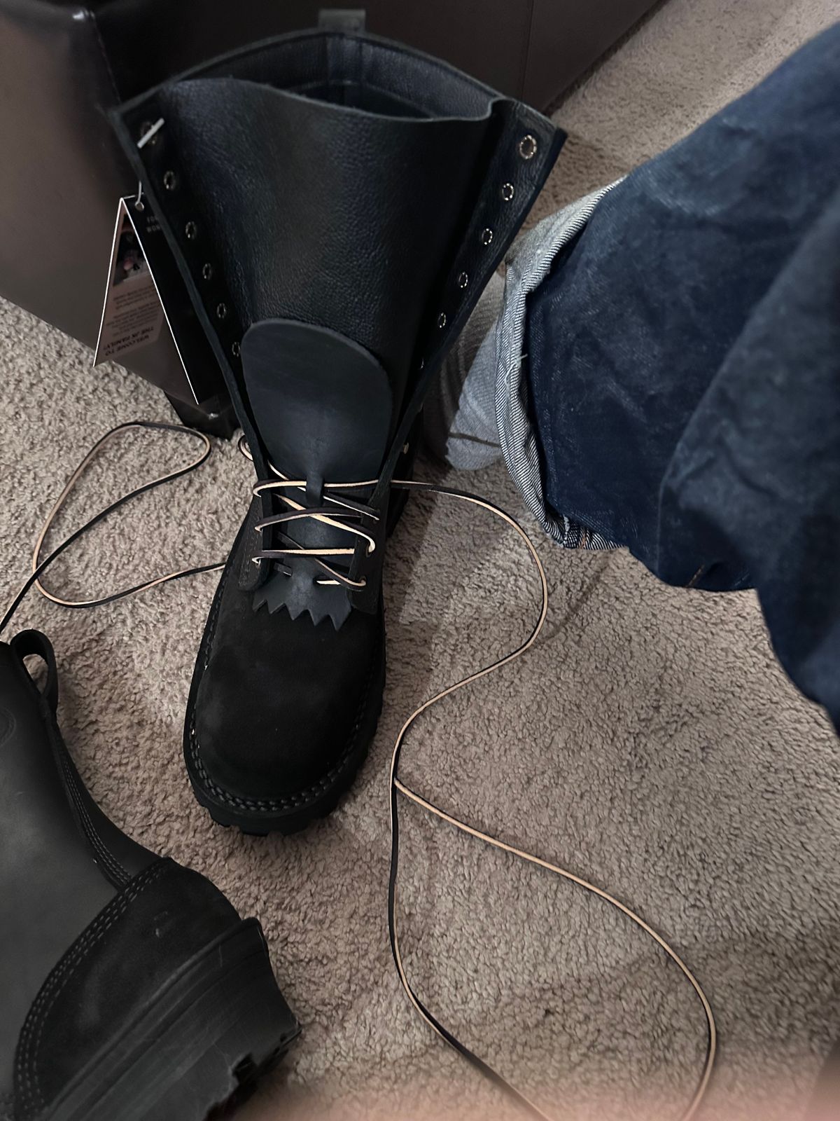 Photo by TN4seasonboot on February 11, 2026 of the JK Boots Superduty in Black Roughout & Black Calf.