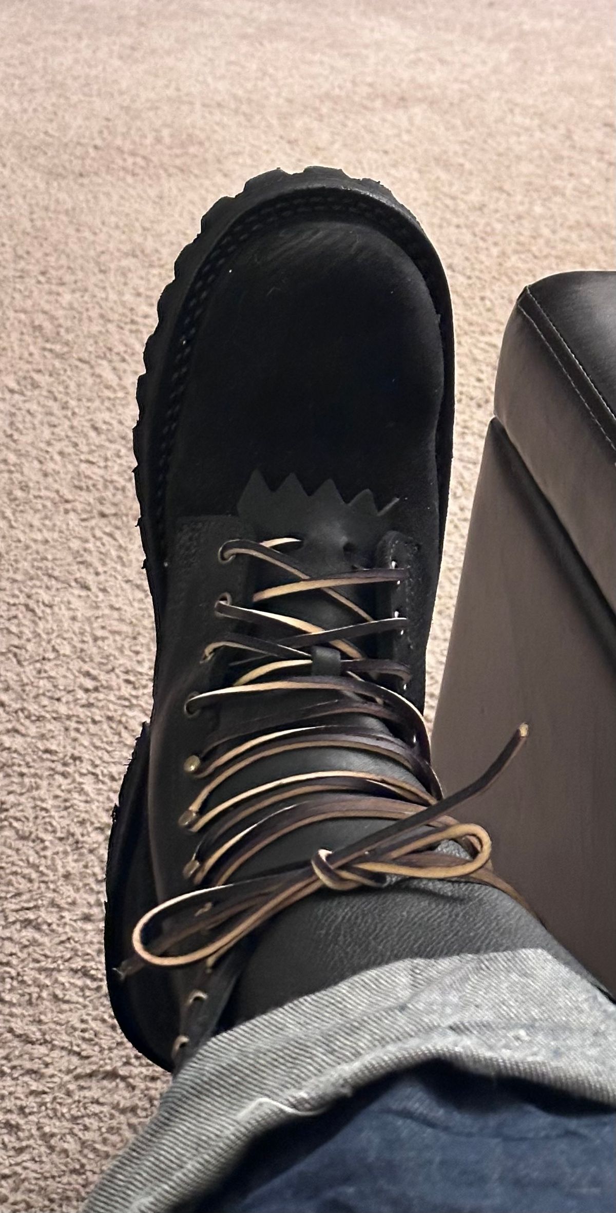 Photo by TN4seasonboot on February 11, 2026 of the JK Boots Superduty in Black Roughout & Black Calf.