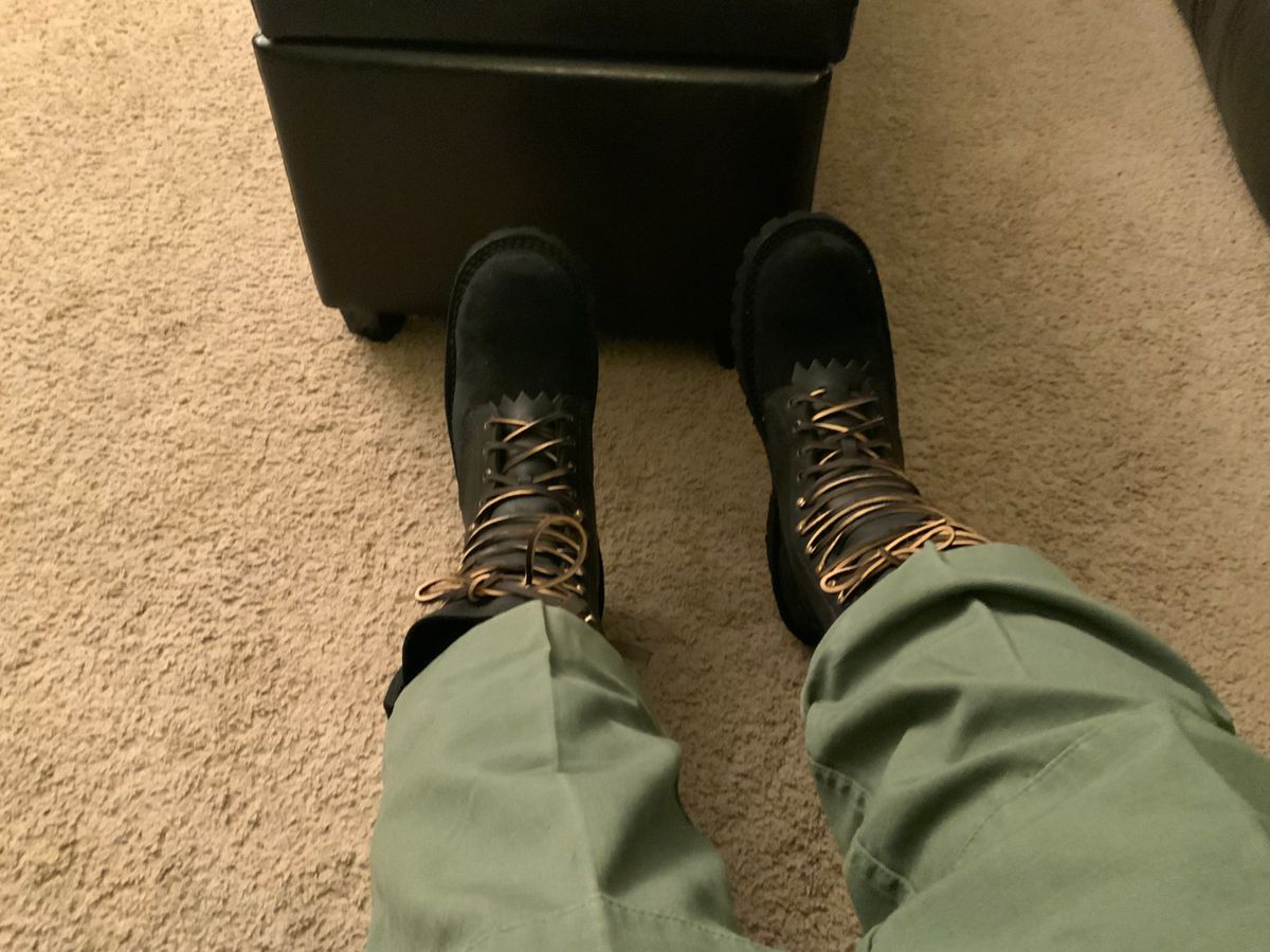 Photo by TN4seasonboot on February 13, 2026 of the JK Boots Superduty in Black Roughout & Black Calf.