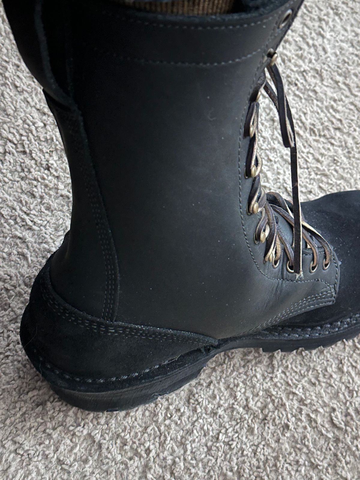 Photo by TN4seasonboot on February 16, 2026 of the JK Boots Superduty in Black Roughout & Black Calf.