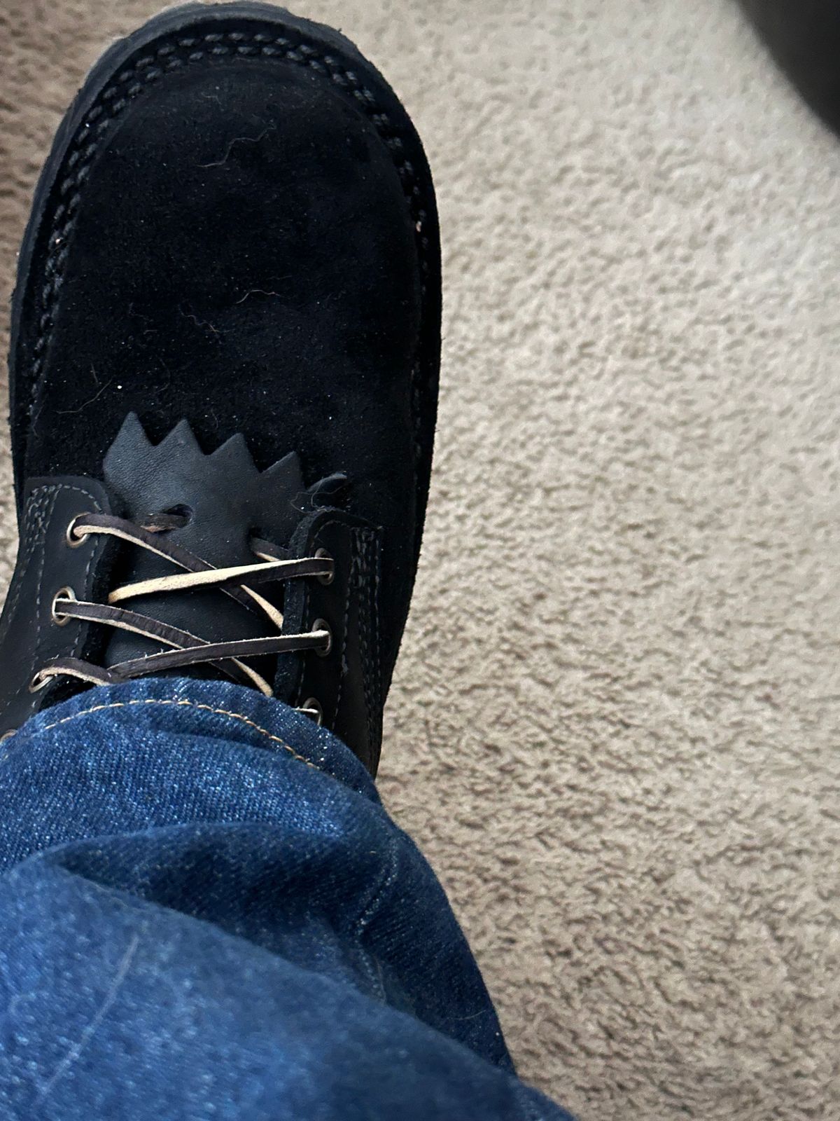 Photo by TN4seasonboot on February 16, 2026 of the JK Boots Superduty in Black Roughout & Black Calf.