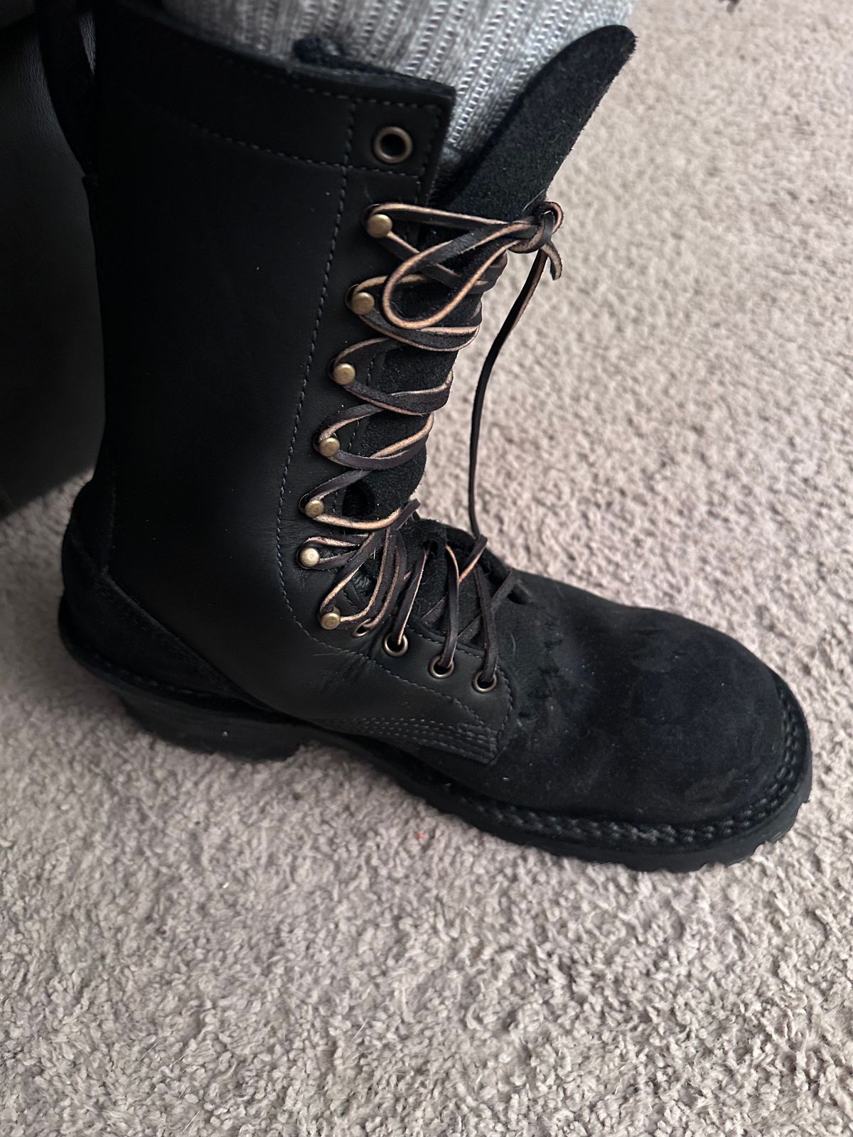 Photo by TN4seasonboot on March 5, 2026 of the JK Boots Superduty in Black Roughout & Black Calf.
