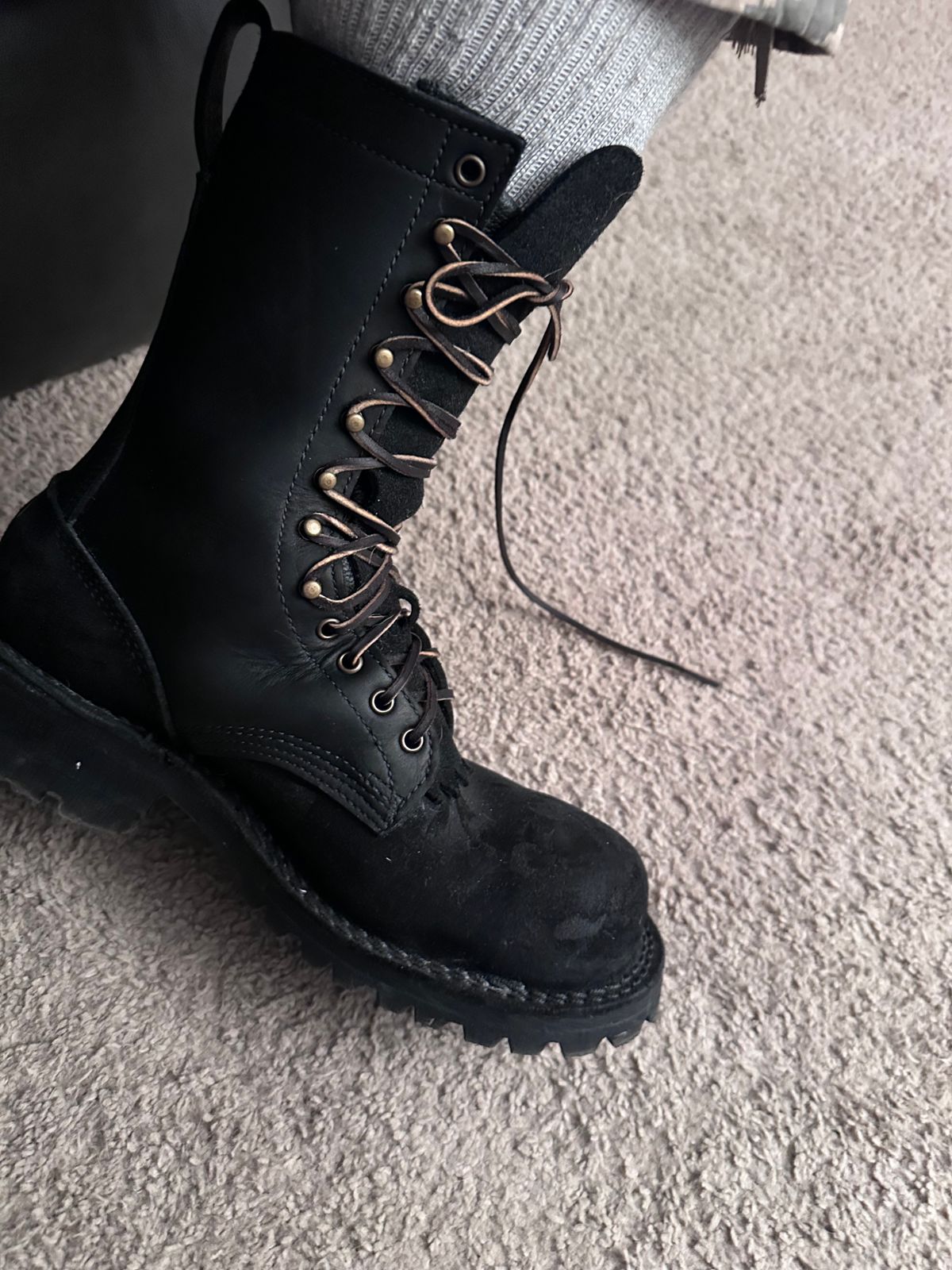 Photo by TN4seasonboot on March 5, 2026 of the JK Boots Superduty in Black Roughout & Black Calf.
