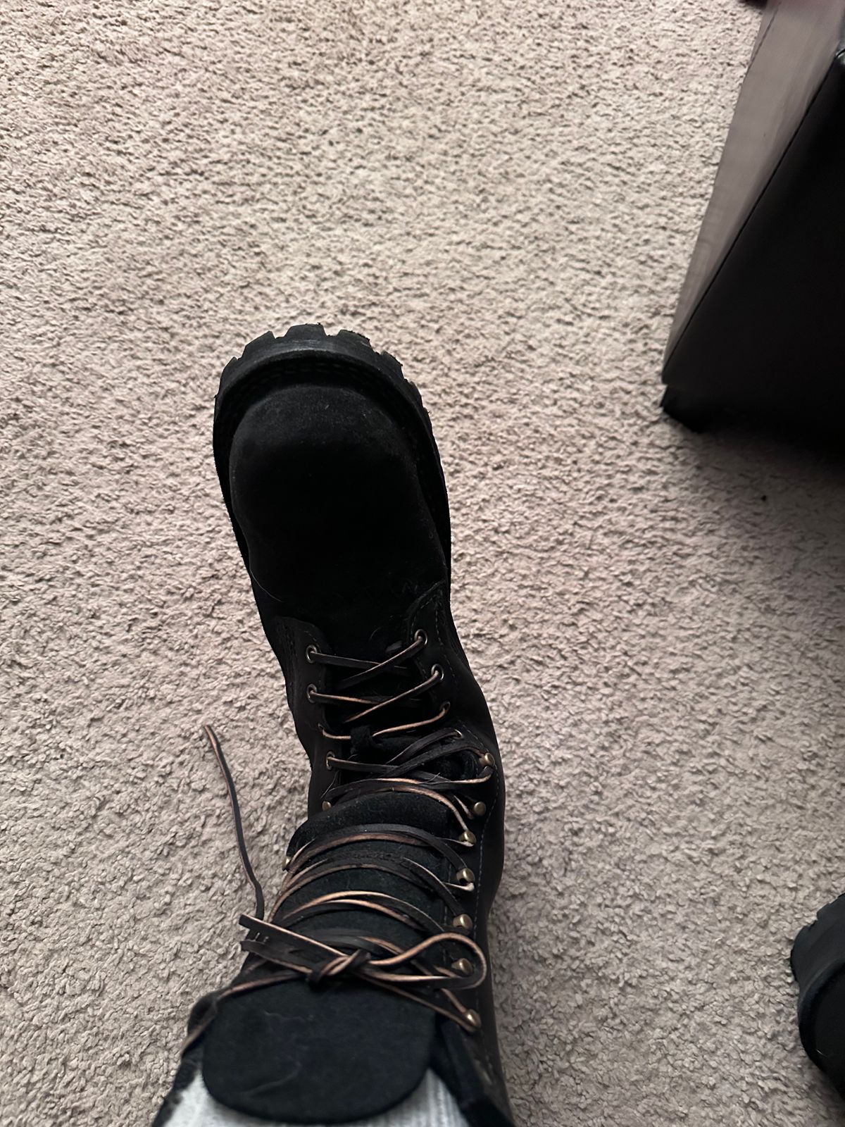 Photo by TN4seasonboot on March 5, 2026 of the JK Boots Superduty in Black Roughout & Black Calf.