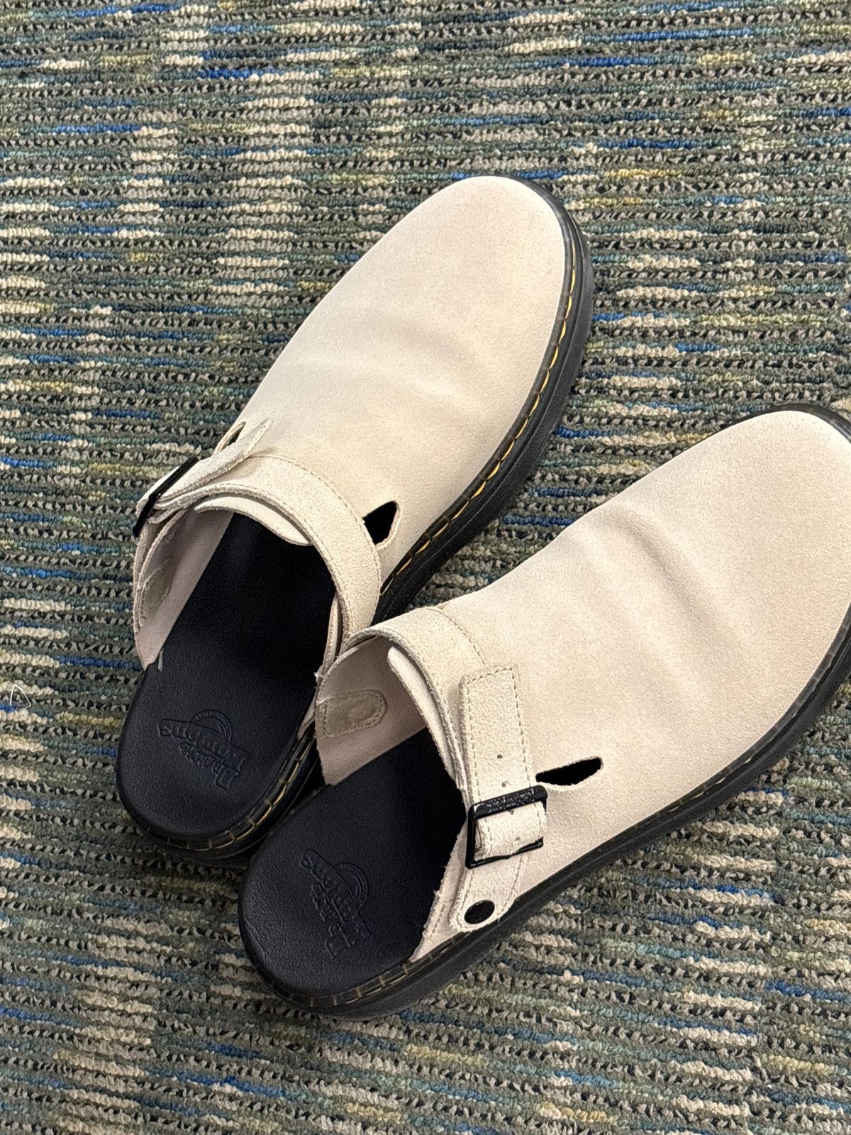 Photo by lee on August 15, 2025 of the Doc Martens Carlson Mule in Warm Sande Eh Suede.