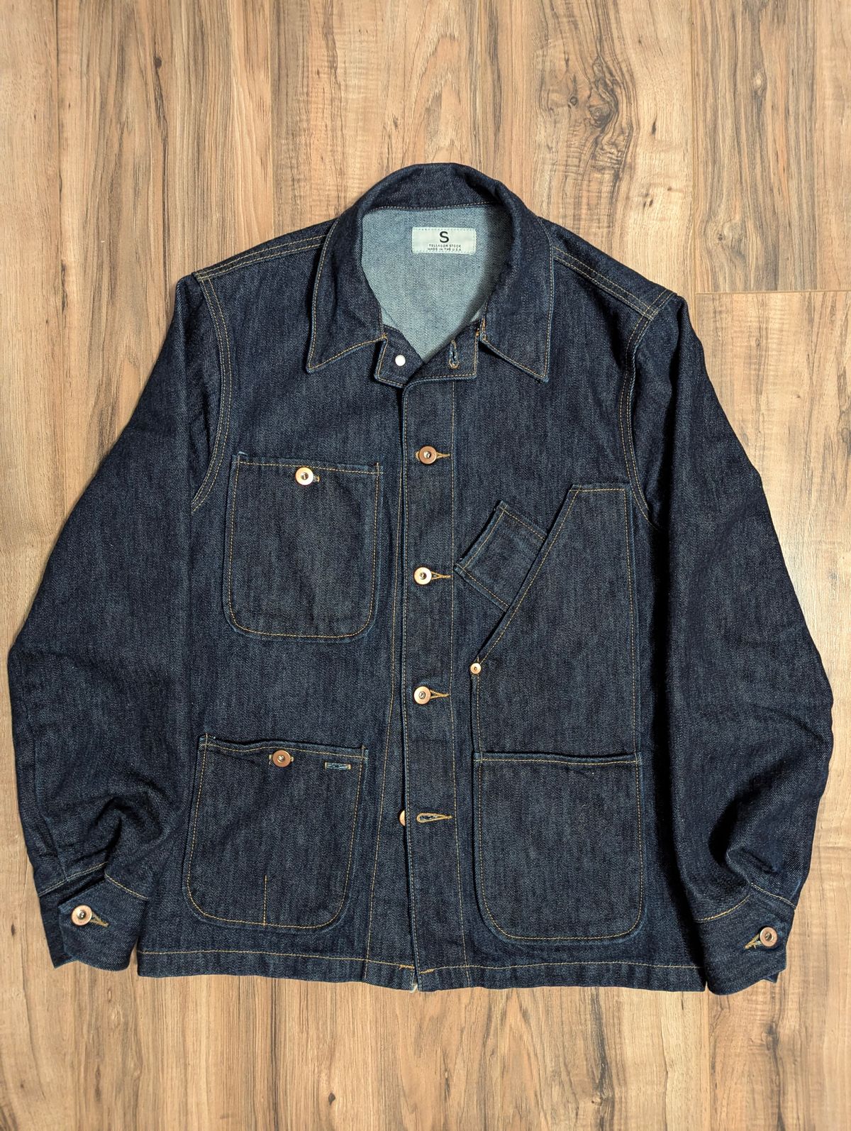 Photo by DrRyukin on October 17, 2025 of the Tellason Stock Coverall in Cone Mills 14 oz Double Ring Spun Denim.
