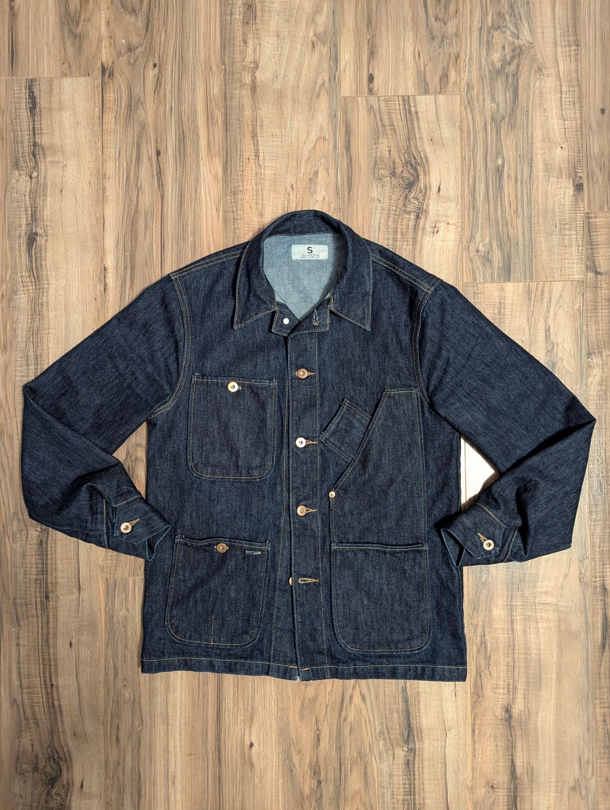 Photo by DrRyukin on October 17, 2025 of the Tellason Stock Coverall in Cone Mills 14 oz Double Ring Spun Denim.