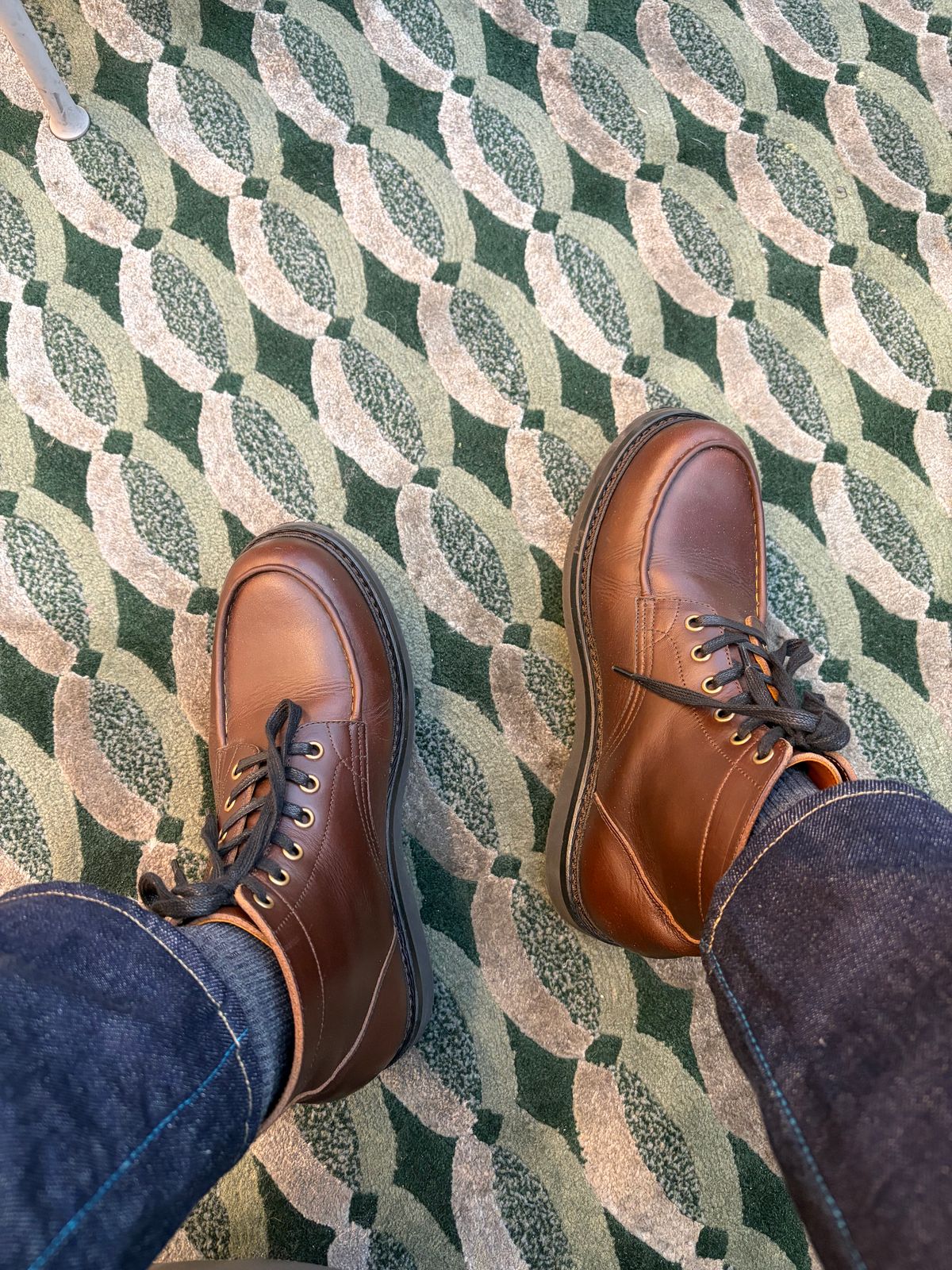 Photo by noogboog on April 11, 2026 of the Junkard Moc Toe Mid in Horween Brown Chromexcel.