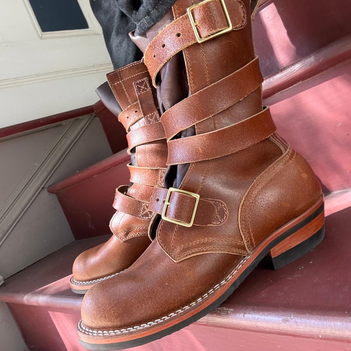 Photo by pedrov on October 4, 2025 of the Nicks TankerPro in Horween Cinnamon Waxed Flesh.