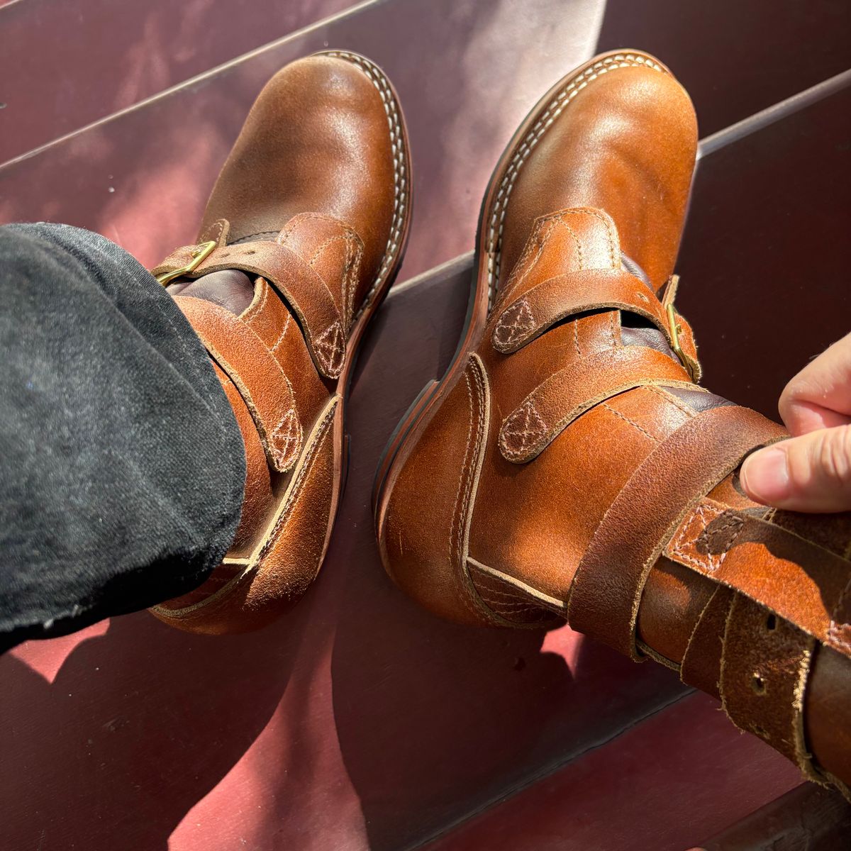 Photo by pedrov on October 4, 2025 of the Nicks TankerPro in Horween Cinnamon Waxed Flesh.