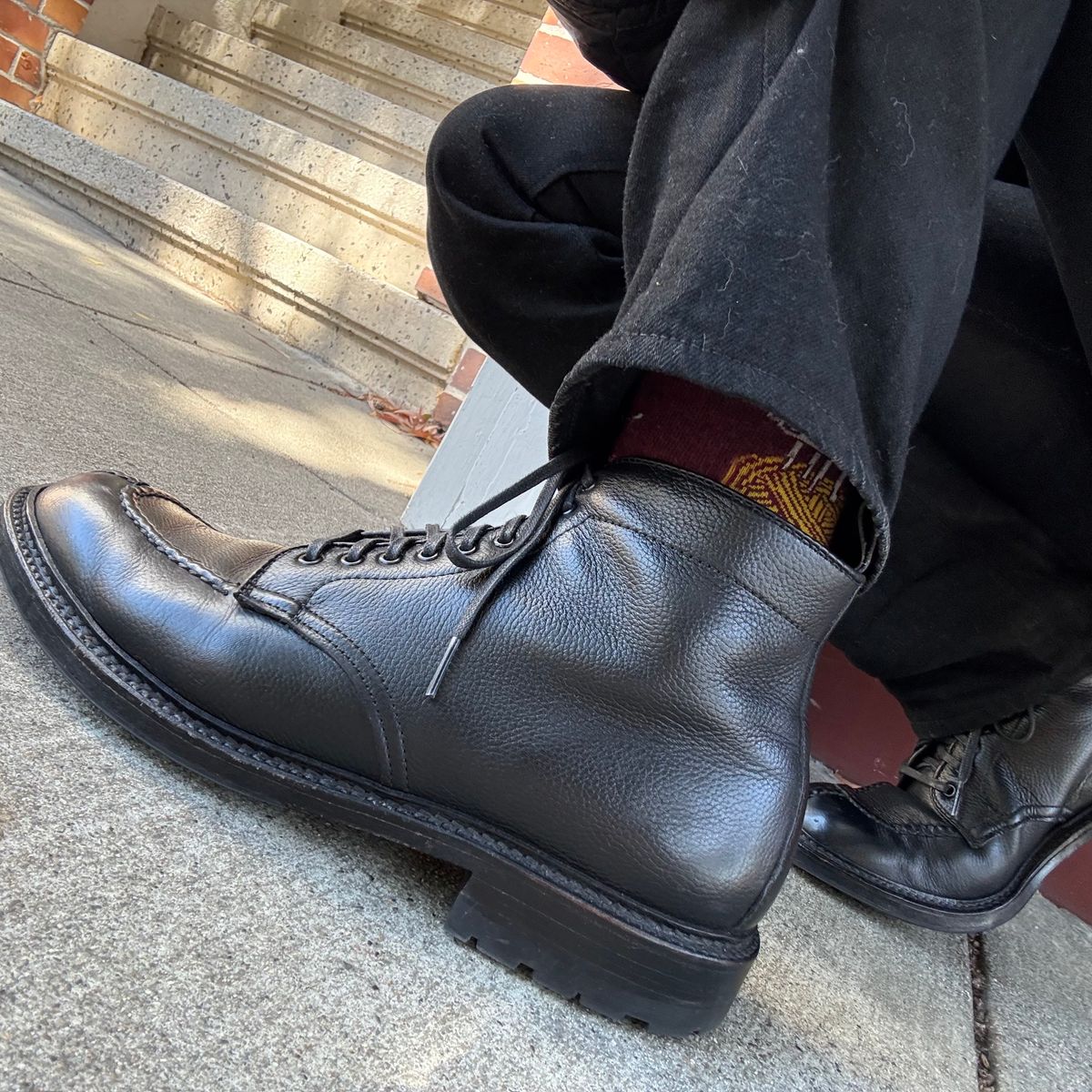Photo by pedrov on October 5, 2025 of the Alden Tanker Boot in Black Calfskin.