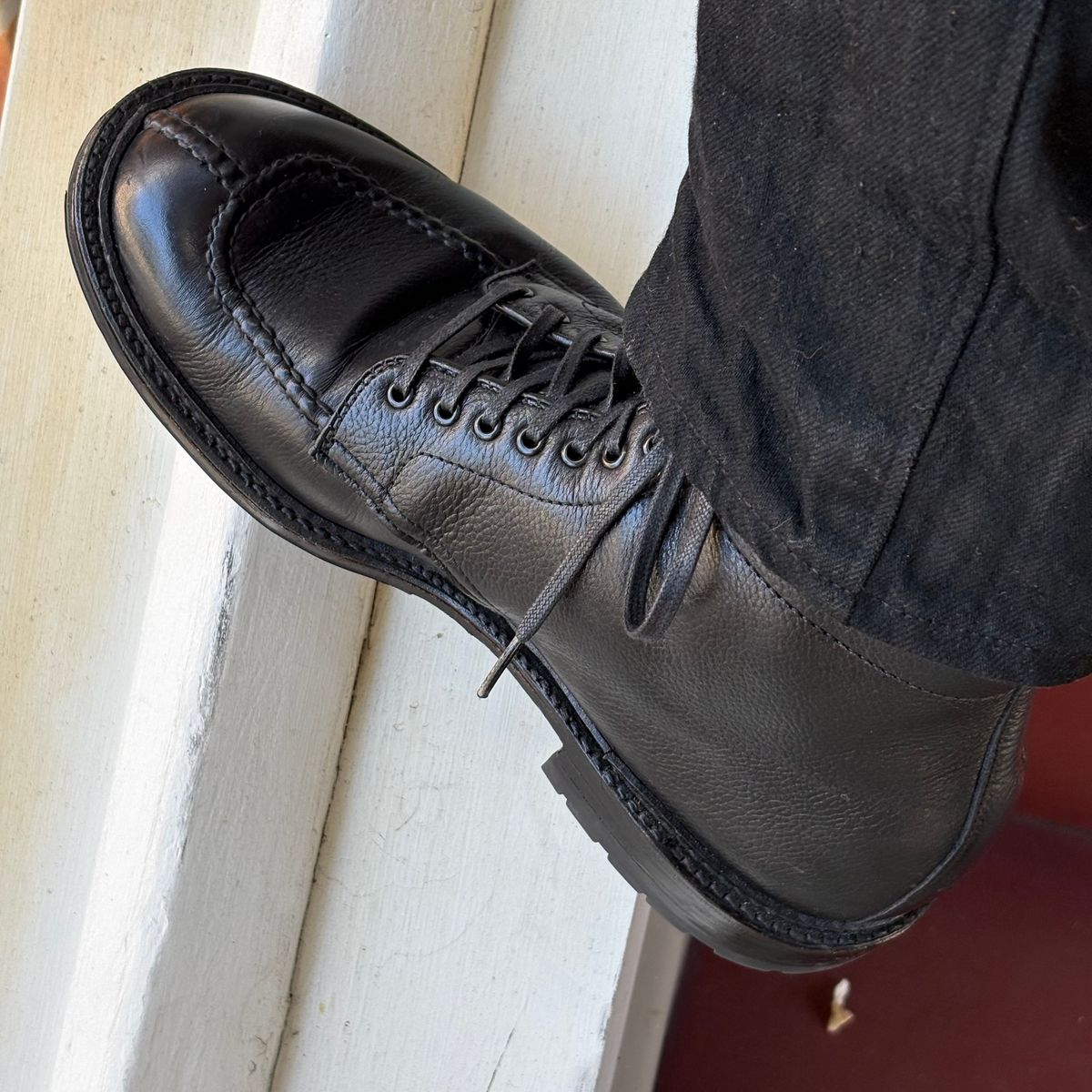 Photo by pedrov on October 5, 2025 of the Alden Tanker Boot in Black Calfskin.