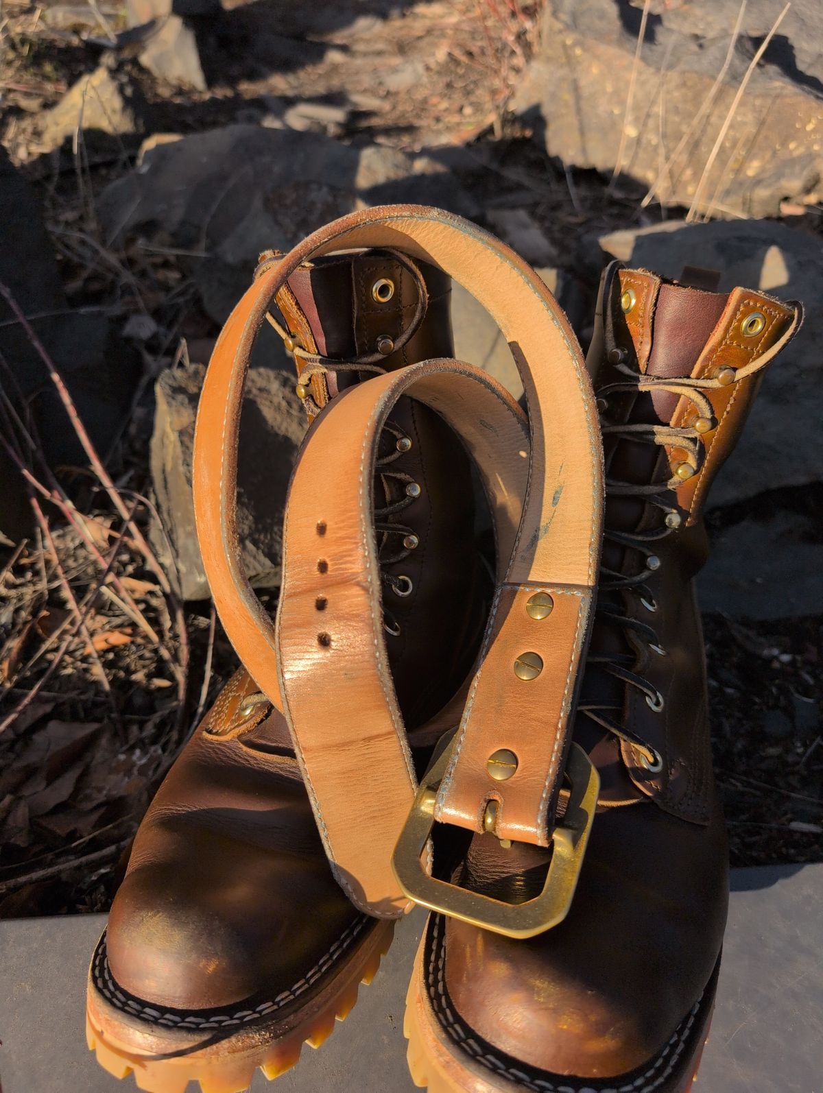 Photo by film_raine on February 1, 2026 of the Self-Made Belt in Hermann Oak Natural Veg Tan.