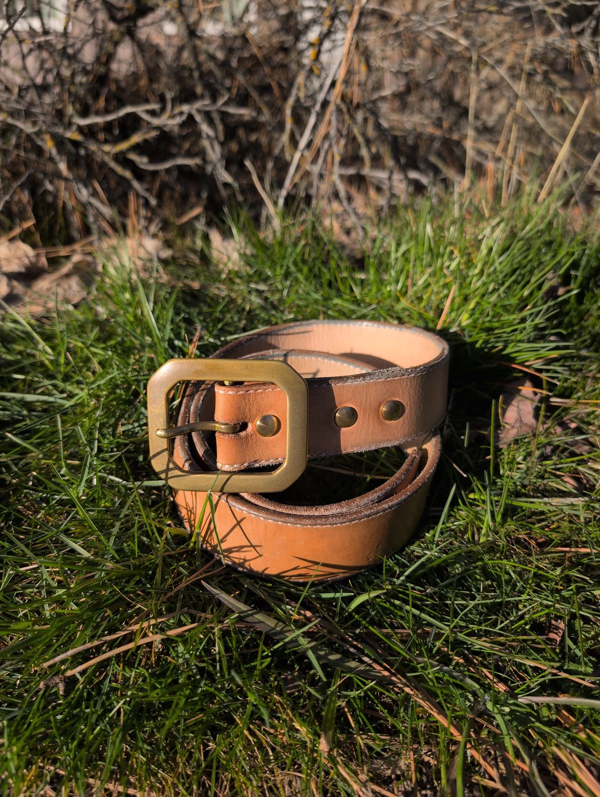 Photo by film_raine on March 2, 2026 of the Self-Made Belt in Hermann Oak Natural Veg Tan.
