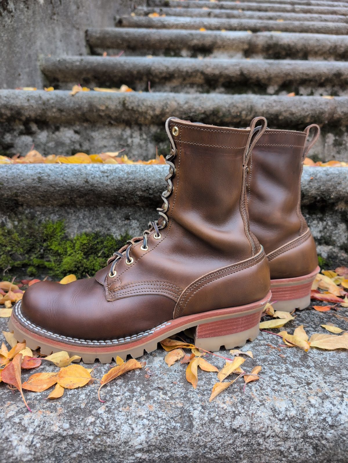 Photo by film_raine on November 1, 2025 of the Nicks Urban Logger in Shackleton Cognac.