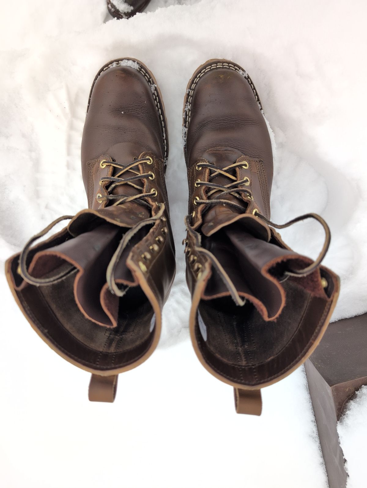 Photo by film_raine on December 2, 2025 of the Nicks Urban Logger in Shackleton Cognac.