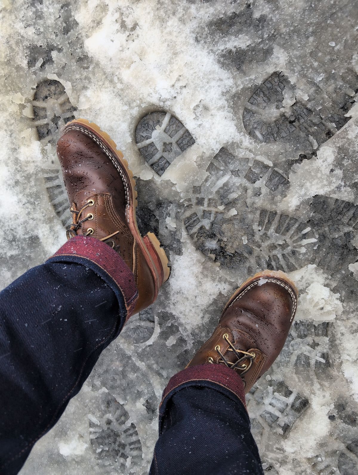 Photo by film_raine on December 5, 2025 of the Nicks Urban Logger in Shackleton Cognac.