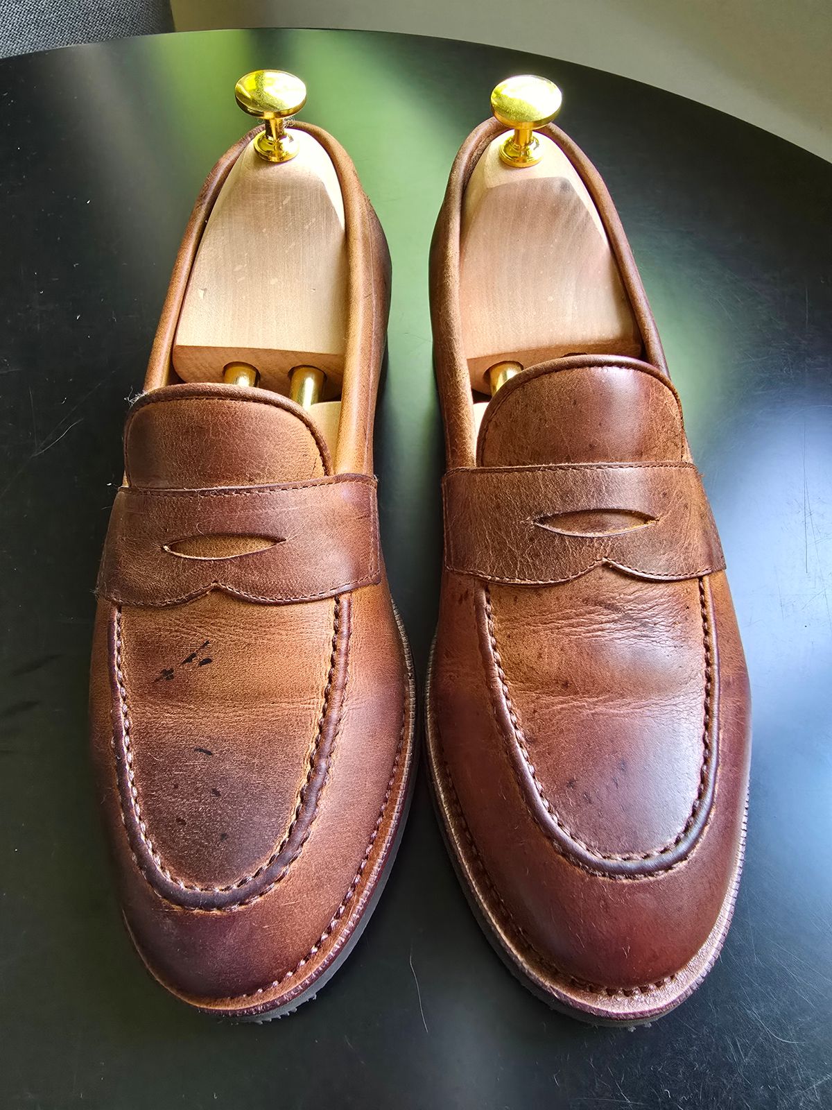 Photo by DoAcuna89 on June 22, 2026 of the Meermin Penny Loafer in C.F. Stead Autumn Spice Waxed Kudu.