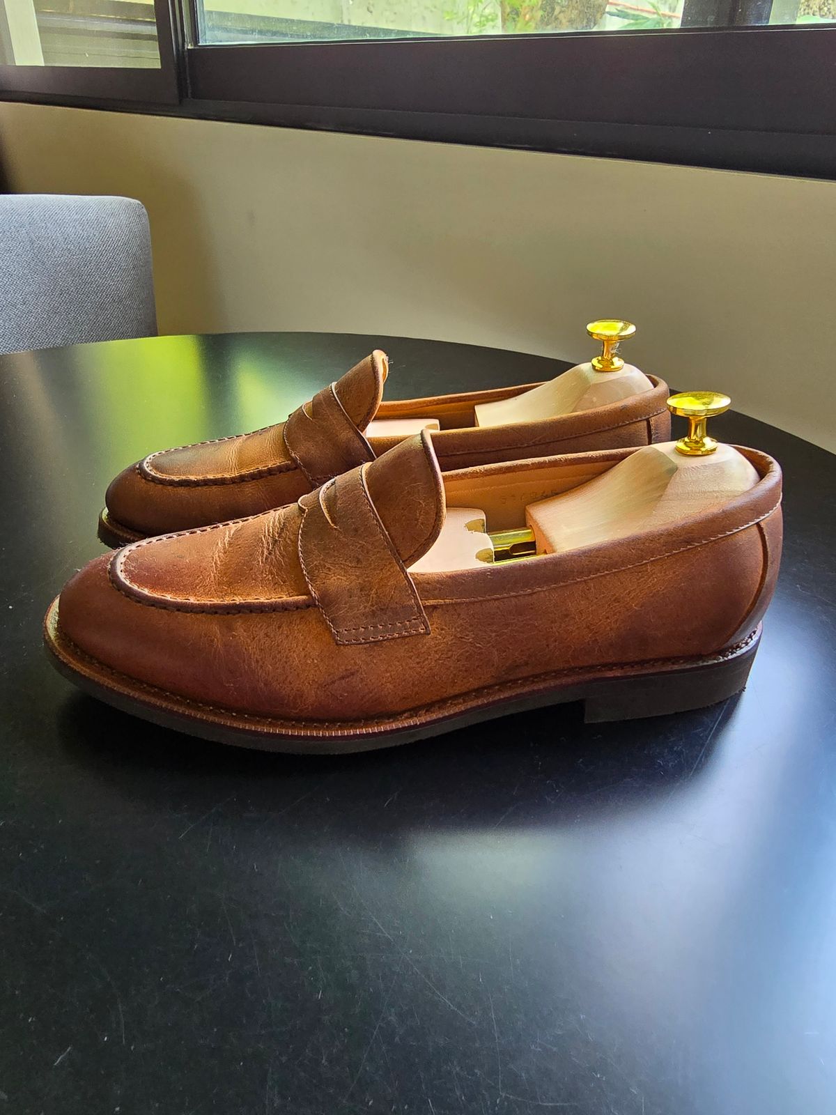 Photo by DoAcuna89 on June 22, 2026 of the Meermin Penny Loafer in C.F. Stead Autumn Spice Waxed Kudu.