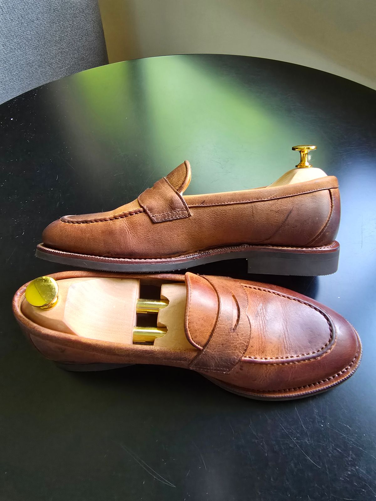 Photo by DoAcuna89 on June 22, 2026 of the Meermin Penny Loafer in C.F. Stead Autumn Spice Waxed Kudu.