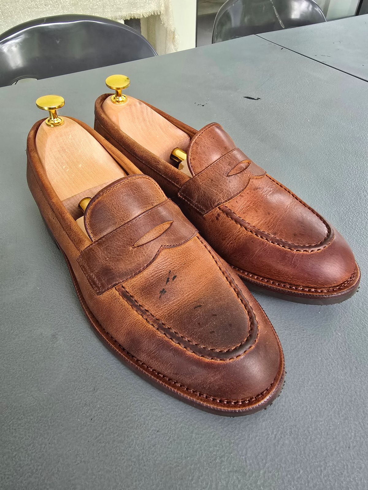 Photo by DoAcuna89 on June 23, 2026 of the Meermin Penny Loafer in C.F. Stead Autumn Spice Waxed Kudu.