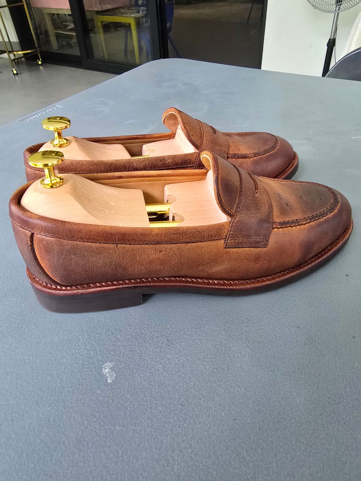 Photo by DoAcuna89 on June 23, 2026 of the Meermin Penny Loafer in C.F. Stead Autumn Spice Waxed Kudu.