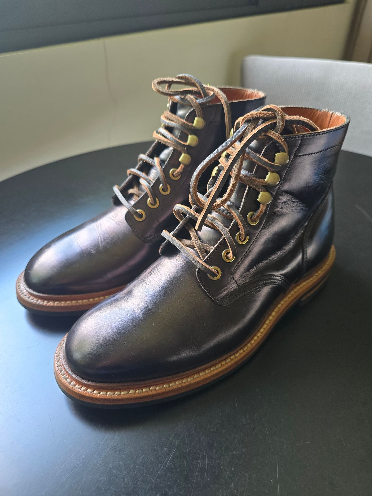 Photo by DoAcuna89 on June 17, 2026 of the Grant Stone Diesel Boot in Horween Black Chromexcel.