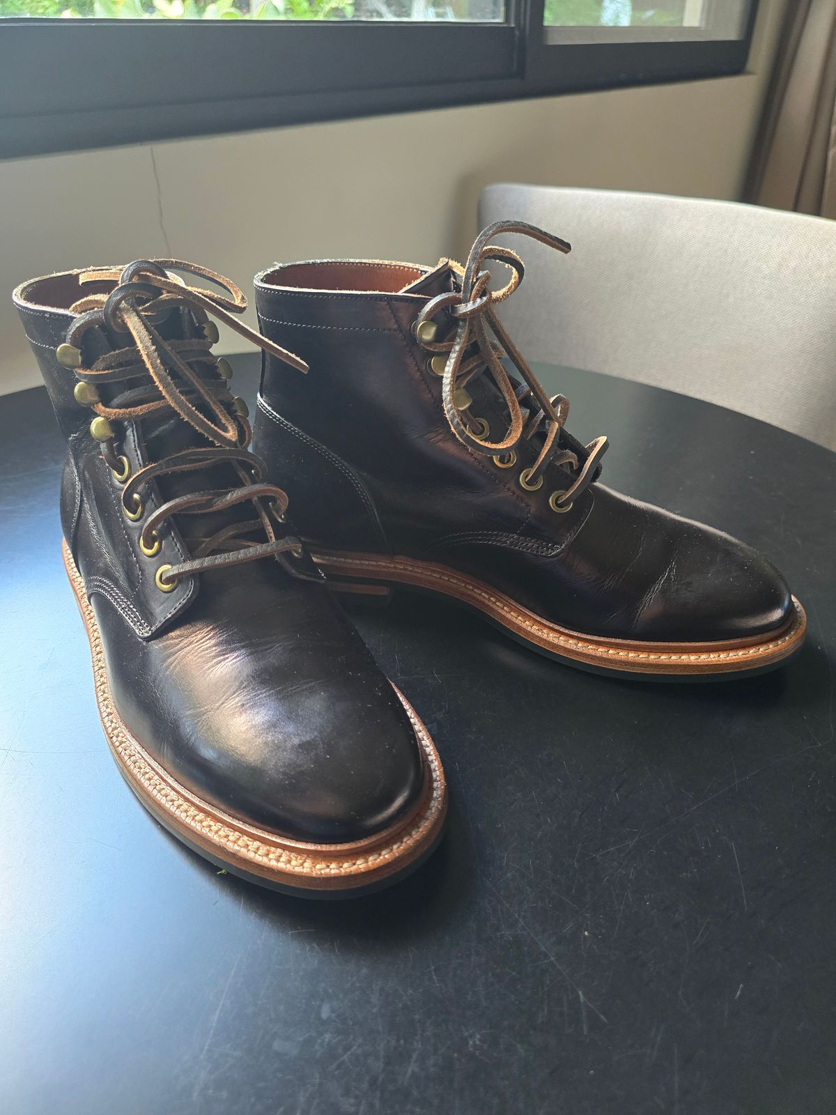 Photo by DoAcuna89 on June 17, 2026 of the Grant Stone Diesel Boot in Horween Black Chromexcel.
