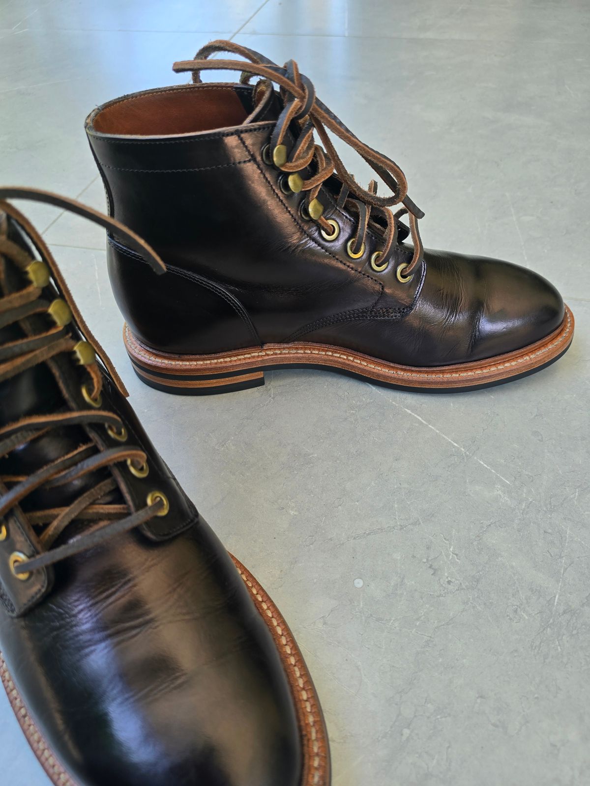 Photo by DoAcuna89 on June 17, 2026 of the Grant Stone Diesel Boot in Horween Black Chromexcel.