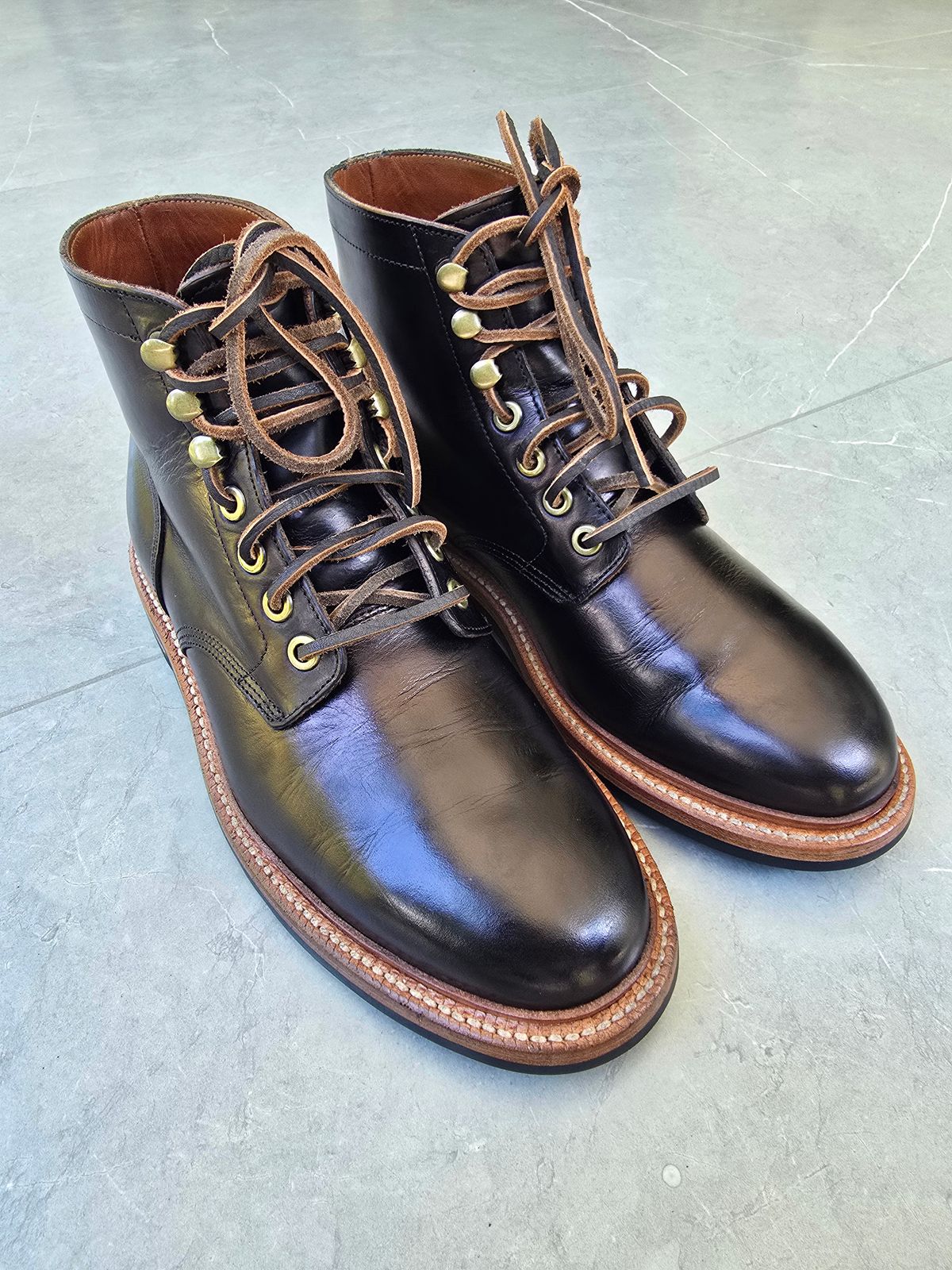 Photo by DoAcuna89 on June 17, 2026 of the Grant Stone Diesel Boot in Horween Black Chromexcel.