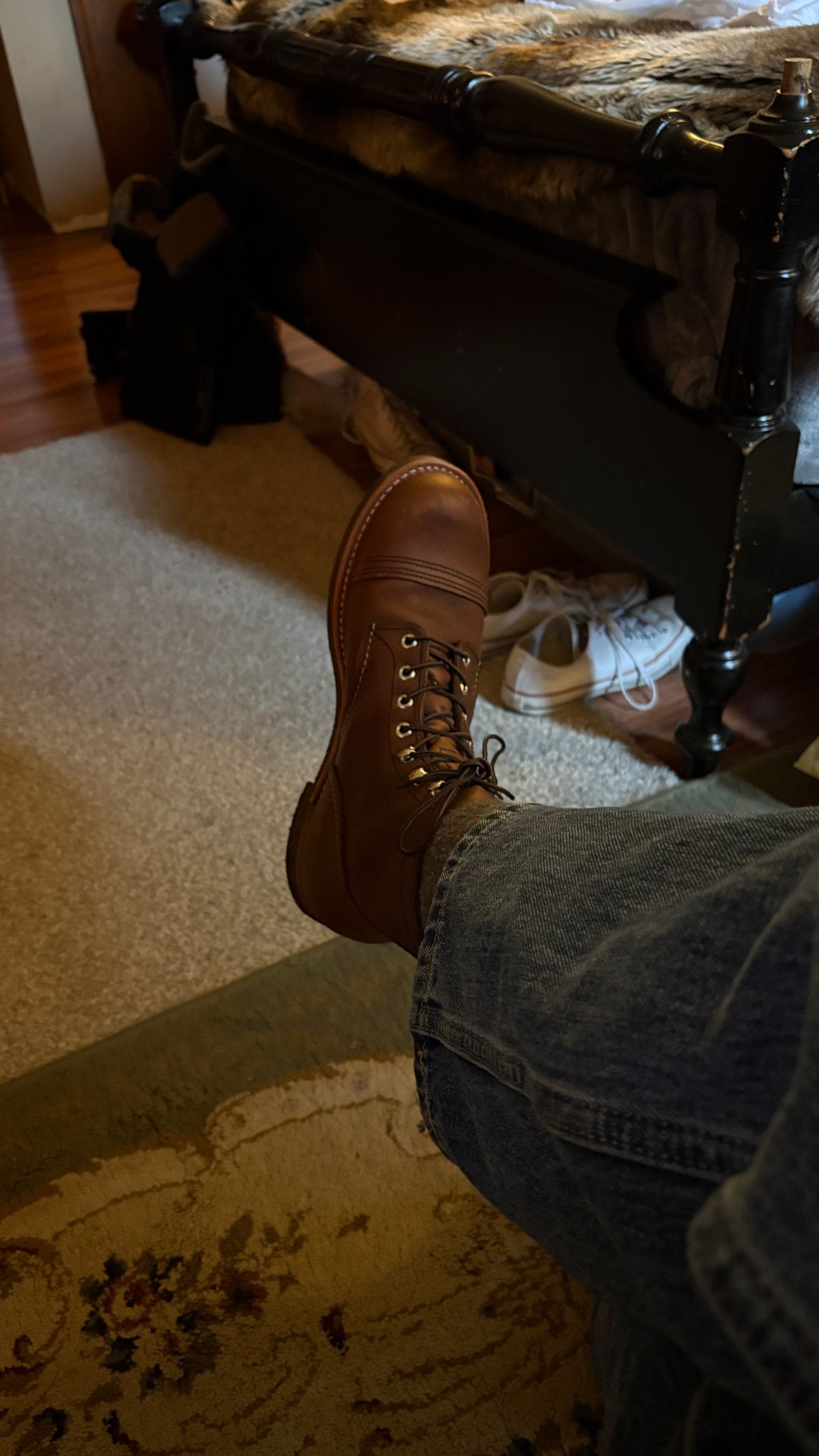 Photo by BUMMYNATE on April 3, 2026 of the Red Wing Iron Ranger in S.B. Foot Amber Harness.