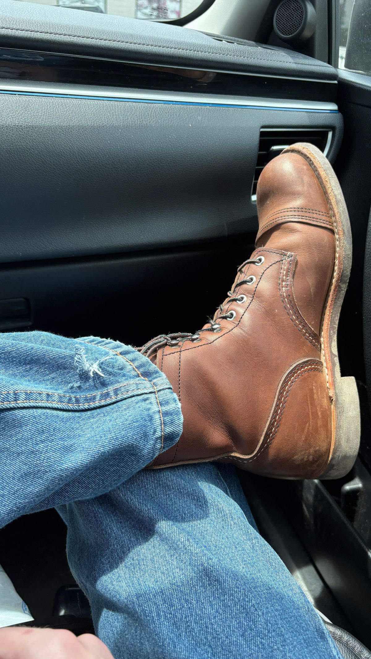 Photo by BUMMYNATE on July 3, 2026 of the Red Wing Iron Ranger in S.B. Foot Amber Harness.