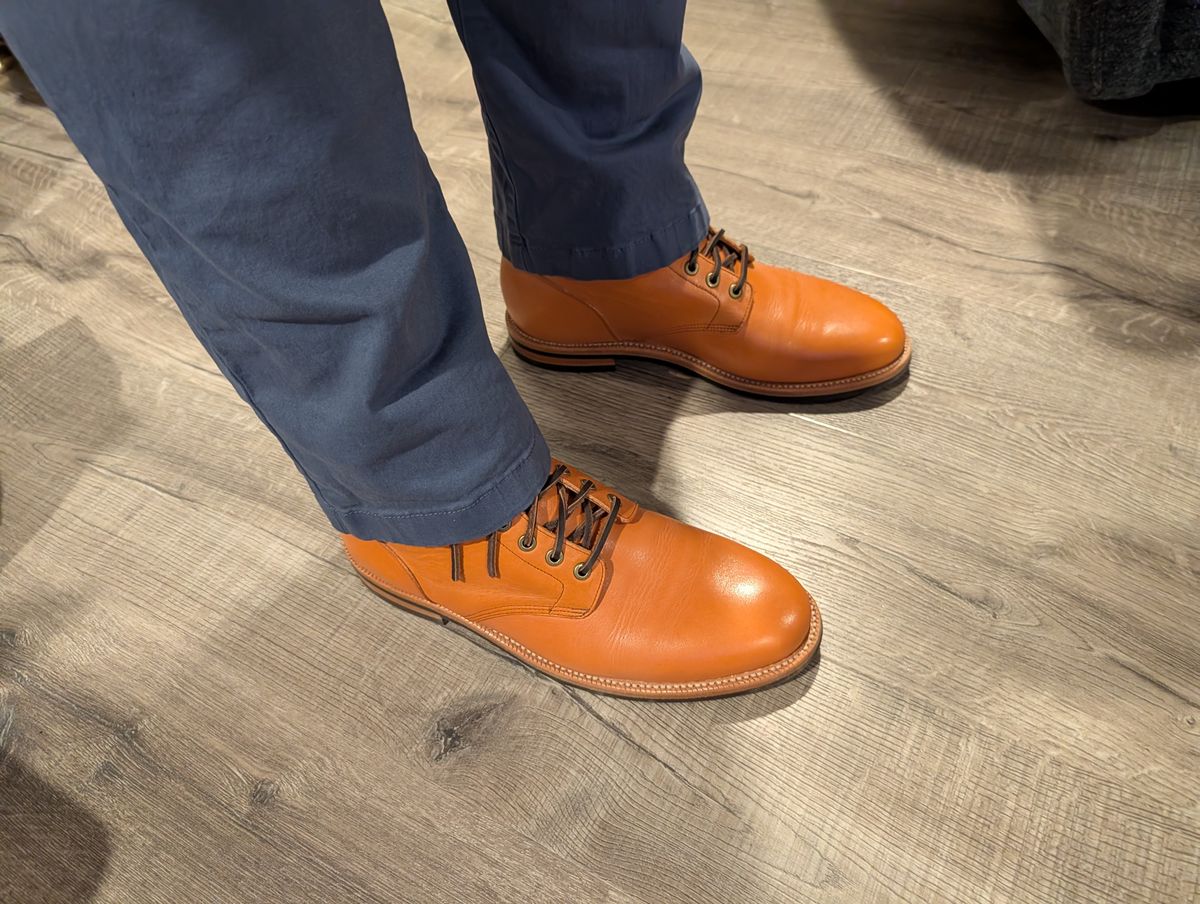 Photo by Johnnyknocks on June 3, 2026 of the Grant Stone Diesel Boot in Horween Tan Essex.
