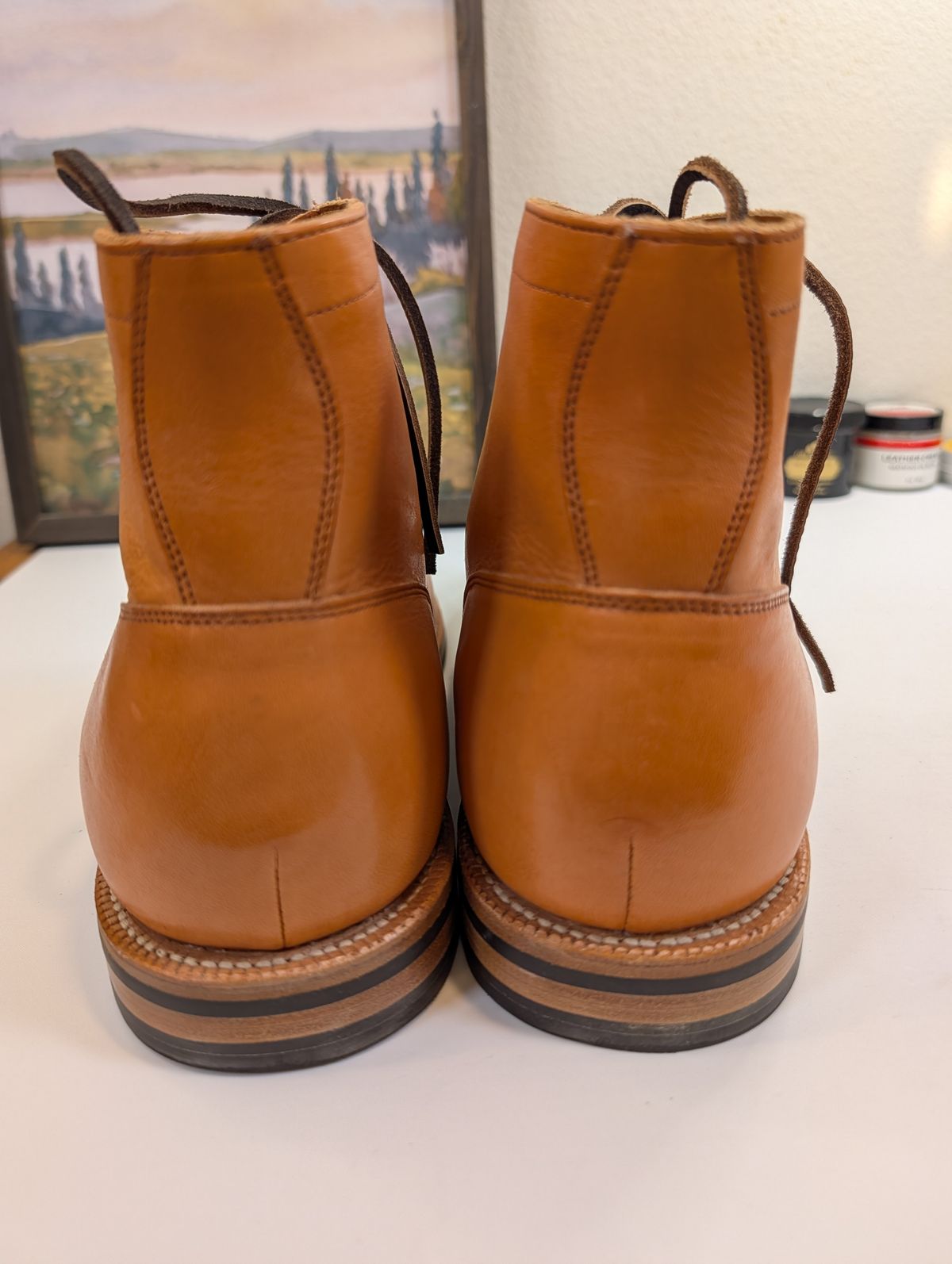 Photo by Johnnyknocks on June 3, 2026 of the Grant Stone Diesel Boot in Horween Tan Essex.