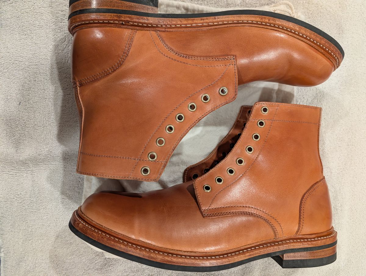 Photo by Johnnyknocks on February 14, 2026 of the Oak Street Bootmakers Trench Boot in Maryam Natural Horsebutt.