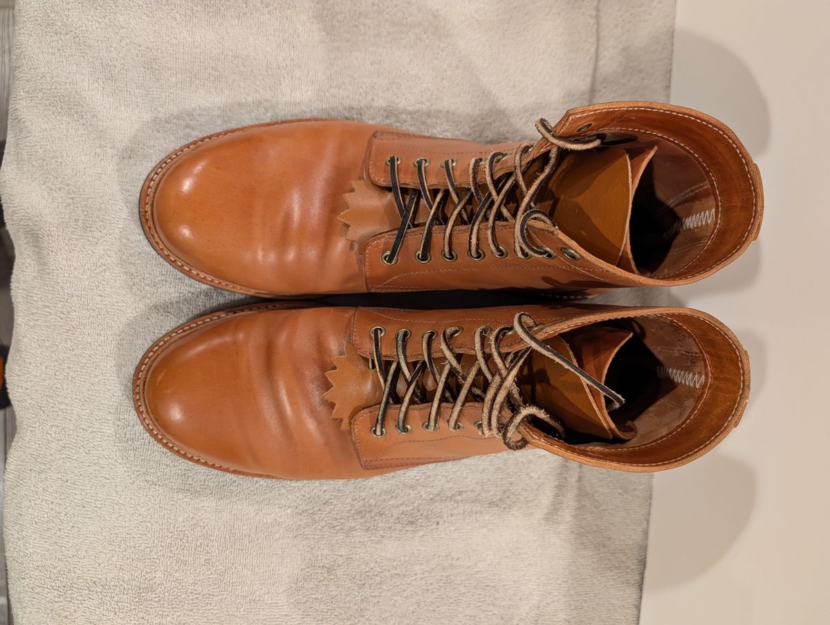 Photo by Johnnyknocks on May 9, 2026 of the Oak Street Bootmakers Trench Boot in Maryam Natural Horsebutt.