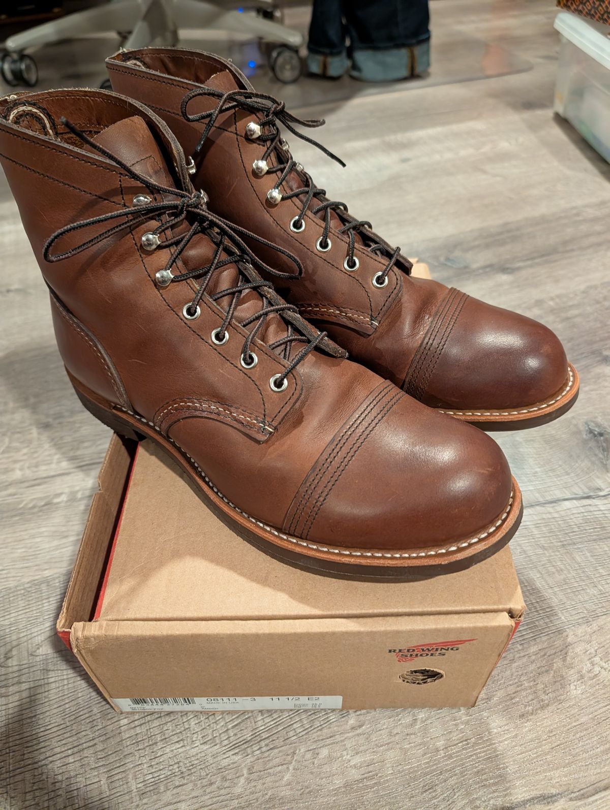 Photo by Johnnyknocks on May 2, 2026 of the Red Wing Iron Ranger in S.B. Foot Amber Harness.