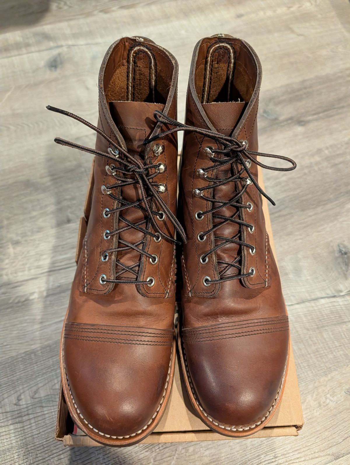 Photo by Johnnyknocks on May 2, 2026 of the Red Wing Iron Ranger in S.B. Foot Amber Harness.